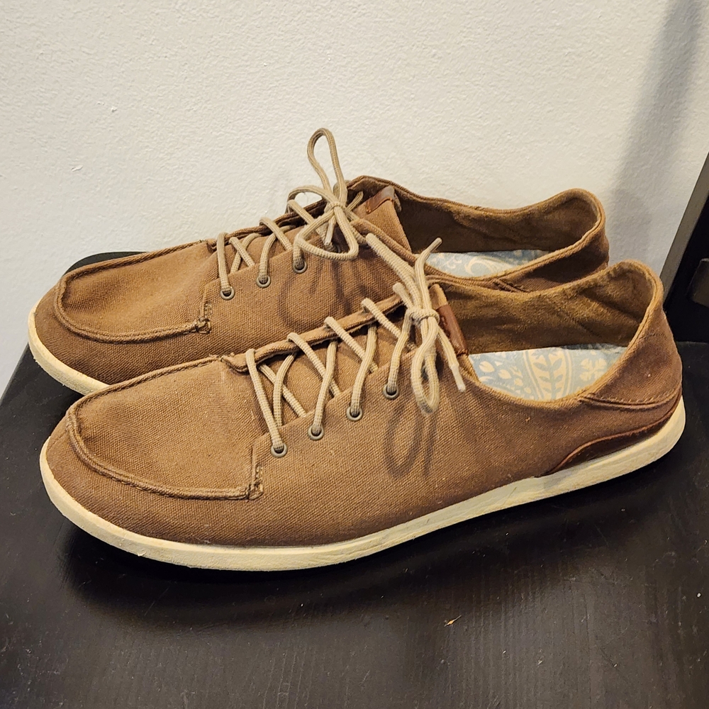 OluKai Brown Canvas Men's Sneakers